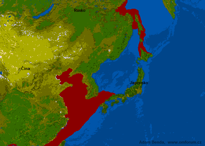 Zatopené pevniny - Čína a Japonsko
